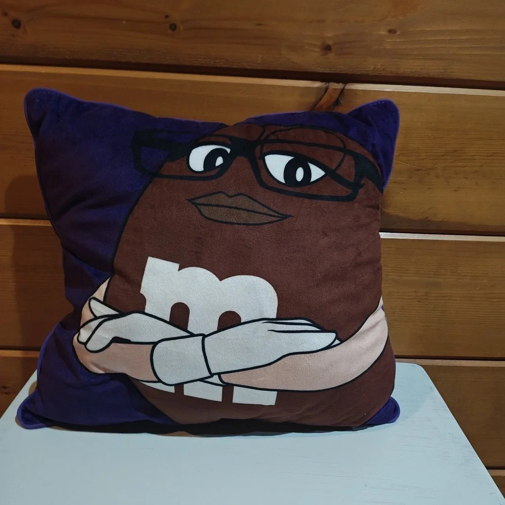M&M's World Ms. Brown Character Pillow Plush Purple 2020 Funny Whimsy 15